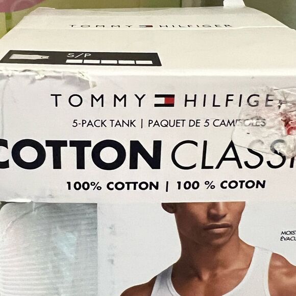 NWT 5 Men's White Tank Tops Tommy Hilfiger #YC - Picture 6 of 7